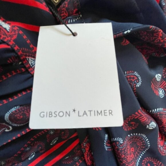 New NWT Gibson Latimer Ruffled Tiered Red White Blue Maxi Dress XXL - Picture 7 of 9